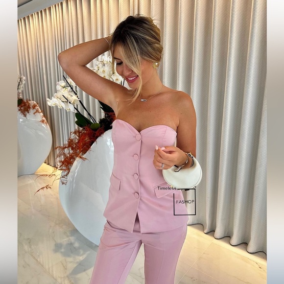 ZARA FLARED SATIN PANTS PINK - Picture 7 of 13